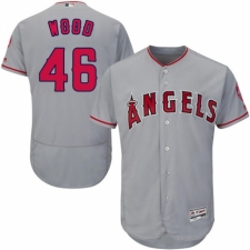 Men's Majestic Los Angeles Angels of Anaheim #46 Blake Wood Grey Road Flex Base Authentic Collection MLB Jersey
