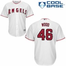 Youth Majestic Los Angeles Angels of Anaheim #46 Blake Wood Replica White Home Cool Base MLB Jersey
