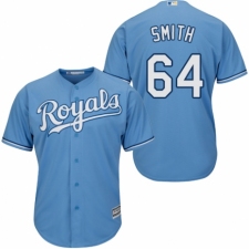Men's Majestic Kansas City Royals #64 Burch Smith Replica Light Blue Alternate 1 Cool Base MLB Jersey