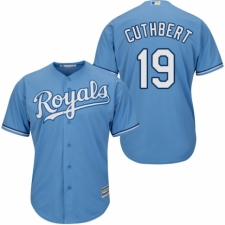 Youth Majestic Kansas City Royals #19 Cheslor Cuthbert Authentic Light Blue Alternate 1 Cool Base MLB Jersey
