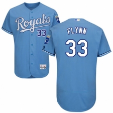 Men's Majestic Kansas City Royals #33 Brian Flynn Light Blue Alternate Flex Base Authentic Collection MLB Jersey