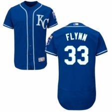 Men's Majestic Kansas City Royals #33 Brian Flynn Royal Blue Alternate Flex Base Authentic Collection MLB Jersey