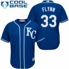 Youth Majestic Kansas City Royals #33 Brian Flynn Authentic Blue Alternate 2 Cool Base MLB Jersey