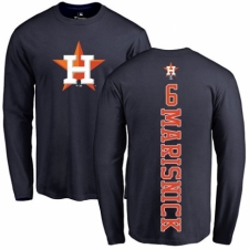 MLB Nike Houston Astros #6 Jake Marisnick Navy Blue Backer Long Sleeve T-Shirt