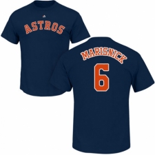 MLB Nike Houston Astros #6 Jake Marisnick Navy Blue Name & Number T-Shirt