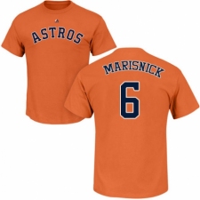 MLB Nike Houston Astros #6 Jake Marisnick Orange Name & Number T-Shirt