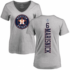 MLB Women's Nike Houston Astros #6 Jake Marisnick Ash Backer T-Shirt