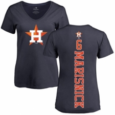 MLB Women's Nike Houston Astros #6 Jake Marisnick Navy Blue Backer T-Shirt