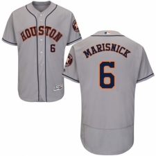 Men's Majestic Houston Astros #6 Jake Marisnick Grey Road Flex Base Authentic Collection MLB Jersey
