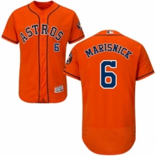 Men's Majestic Houston Astros #6 Jake Marisnick Orange Alternate Flex Base Authentic Collection MLB Jersey