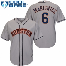 Men's Majestic Houston Astros #6 Jake Marisnick Replica Grey Road Cool Base MLB Jersey