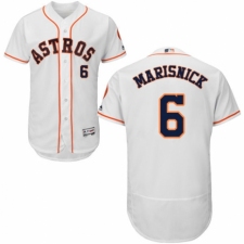 Men's Majestic Houston Astros #6 Jake Marisnick White Home Flex Base Authentic Collection MLB Jersey