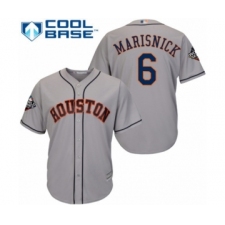Youth Houston Astros #6 Jake Marisnick Authentic Grey Road Cool Base 2019 World Series Bound Baseball Jersey