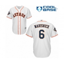 Youth Houston Astros #6 Jake Marisnick Authentic White Home Cool Base 2019 World Series Bound Baseball Jersey