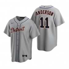 Men's Nike Detroit Tigers #11 Sparky Anderson Gray Road Stitched Baseball Jersey