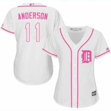 Women's Majestic Detroit Tigers #11 Sparky Anderson Authentic White Fashion Cool Base MLB Jersey