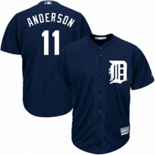 Youth Majestic Detroit Tigers #11 Sparky Anderson Replica Navy Blue Alternate Cool Base MLB Jersey