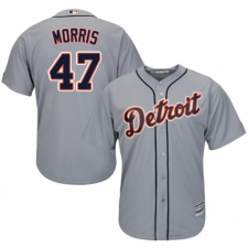 Men's Majestic Detroit Tigers #47 Jack Morris Replica Grey Road Cool Base MLB Jersey