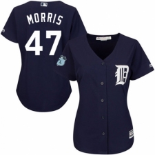 Women's Majestic Detroit Tigers #47 Jack Morris Authentic Navy Blue Alternate Cool Base MLB Jersey