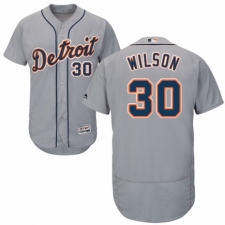 Men's Majestic Detroit Tigers #30 Alex Wilson Grey Road Flex Base Authentic Collection MLB Jersey