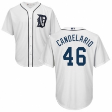 Youth Majestic Detroit Tigers #46 Jeimer Candelario Authentic White Home Cool Base MLB Jersey