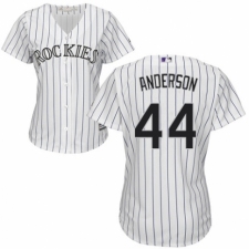 Women's Majestic Colorado Rockies #44 Tyler Anderson Replica White Home Cool Base MLB Jersey