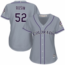 Women's Majestic Colorado Rockies #52 Chris Rusin Authentic Grey Road Cool Base MLB Jersey