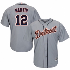 Youth Majestic Detroit Tigers #12 Leonys Martin Authentic Grey Road Cool Base MLB Jersey