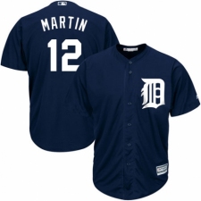 Youth Majestic Detroit Tigers #12 Leonys Martin Replica Navy Blue Alternate Cool Base MLB Jersey