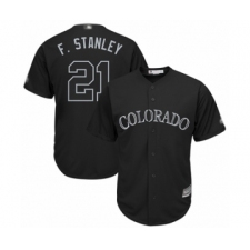 Men's Colorado Rockies #21 Kyle Freeland  F. Stanley  Authentic Black 2019 Players Weekend Baseball Jersey