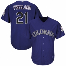 Men's Majestic Colorado Rockies #21 Kyle Freeland Replica Purple Alternate 1 Cool Base MLB Jersey