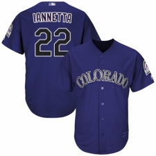 Men's Majestic Colorado Rockies #22 Chris Iannetta Replica Purple Alternate 1 Cool Base MLB Jersey