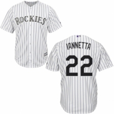 Youth Majestic Colorado Rockies #22 Chris Iannetta Replica White Home Cool Base MLB Jersey