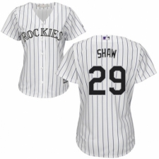 Women's Majestic Colorado Rockies #29 Bryan Shaw Authentic White Home Cool Base MLB Jersey