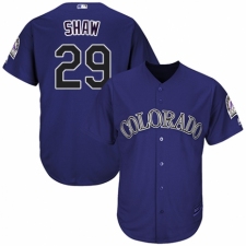 Youth Majestic Colorado Rockies #29 Bryan Shaw Authentic Purple Alternate 1 Cool Base MLB Jersey