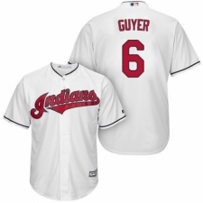 Men's Majestic Cleveland Indians #6 Brandon Guyer Replica White Home Cool Base MLB Jersey