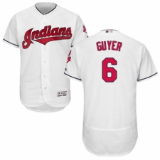 Men's Majestic Cleveland Indians #6 Brandon Guyer White Home Flex Base Authentic Collection MLB Jersey
