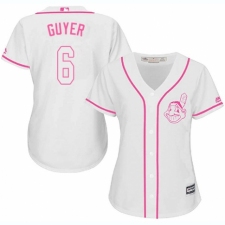 Women's Majestic Cleveland Indians #6 Brandon Guyer Authentic White Fashion Cool Base MLB Jersey