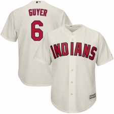Youth Majestic Cleveland Indians #6 Brandon Guyer Replica Cream Alternate 2 Cool Base MLB Jersey