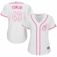 Women's Majestic Cleveland Indians #43 Josh Tomlin Authentic White Fashion Cool Base MLB Jersey
