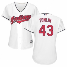 Women's Majestic Cleveland Indians #43 Josh Tomlin Authentic White Home Cool Base MLB Jersey
