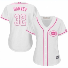 Women's Majestic Cincinnati Reds #32 Matt Harvey Authentic White Fashion Cool Base MLB Jersey