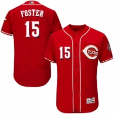 Men's Majestic Cincinnati Reds #15 George Foster Red Alternate Flex Base Authentic Collection MLB Jersey
