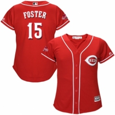 Women's Majestic Cincinnati Reds #15 George Foster Authentic Red Alternate Cool Base MLB Jersey