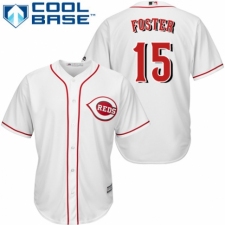 Youth Majestic Cincinnati Reds #15 George Foster Authentic White Home Cool Base MLB Jersey