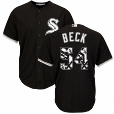 Men's Majestic Chicago White Sox #54 Chris Beck Authentic Black Team Logo Fashion Cool Base MLB Jersey