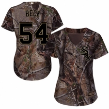 Women's Majestic Chicago White Sox #54 Chris Beck Authentic Camo Realtree Collection Flex Base MLB Jersey