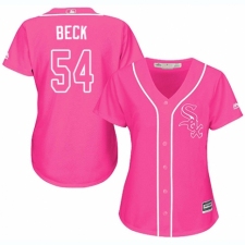 Women's Majestic Chicago White Sox #54 Chris Beck Replica Pink Fashion Cool Base MLB Jersey