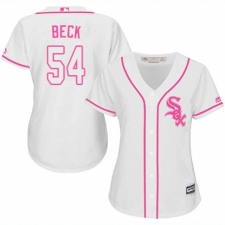 Women's Majestic Chicago White Sox #54 Chris Beck Replica White Fashion Cool Base MLB Jersey