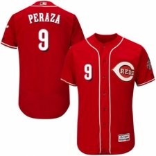 Men's Majestic Cincinnati Reds #9 Jose Peraza Red Alternate Flex Base Authentic Collection MLB Jersey